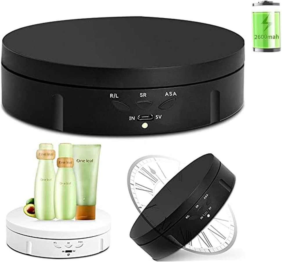 Qinmay 360 Degree Electric Rotating Turntable,Battery/Usb Power Supply