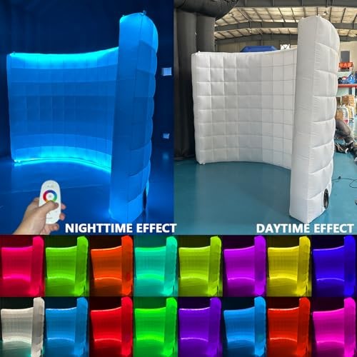 Inflatable Photo Booth Wall (White, White wall(lights on the top and bottom)