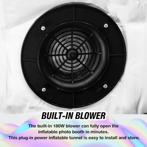 1 Door Inflatable Photo Booth, 8.2ftx8.2ft Portable 16 Colors Dimmable 1-Door