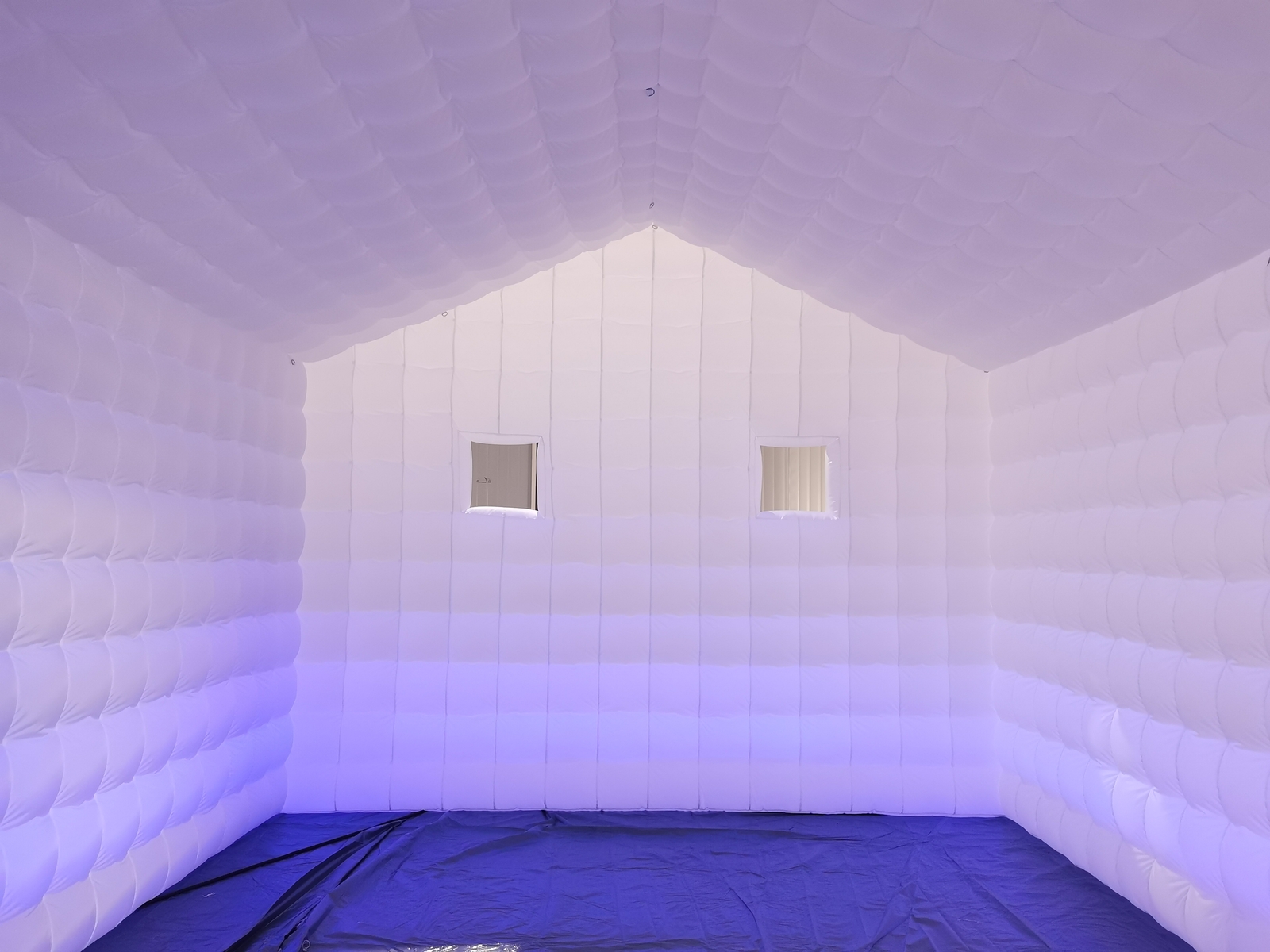 20FT White Inflatable Night Club With LED Strip Cube Tent For Event Party