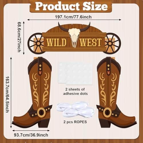Wild Western Porch Banner West West Cowboy Party Door Decoration Cowboy Brown
