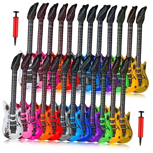 Pcs Inflatable Guitars for Parties Bulk Blow Rock Star Guitar Set Rock and 24