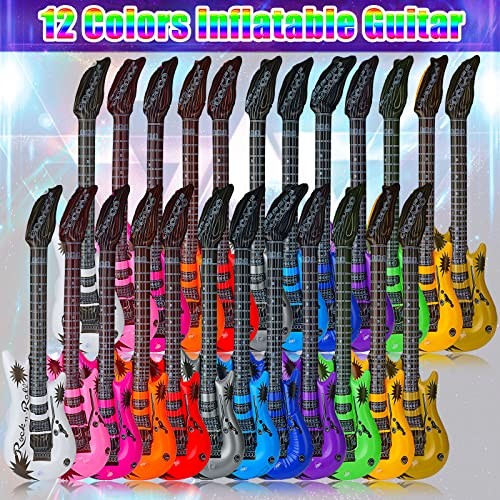 Pcs Inflatable Guitars for Parties Bulk Blow Rock Star Guitar Set Rock and 24