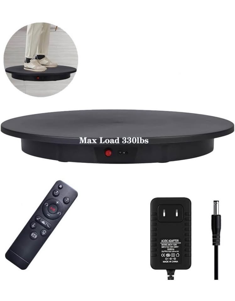 Motorized Rotating Display Stand 360° Electric Photography Turntable Remote