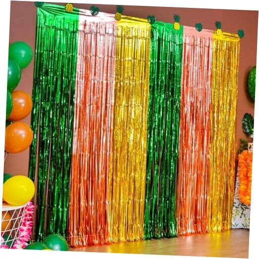 Hawaiian Luau Party Decorations, 2 Pack of 3.3×6.6 ft Green Brown and 2 PACK