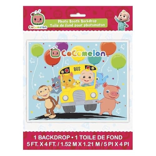 Cocomelon Multicolor Photo Booth Backdrop – 60″ x 48″ (1 Pc.) | Perfect for