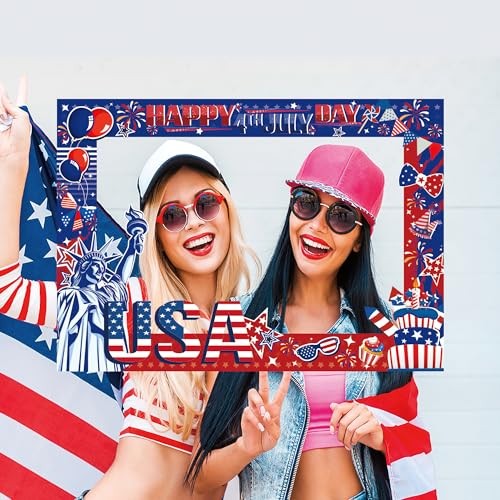 4th of July Independence Photo Booth Prop, Posing Selfie Supplies Funny