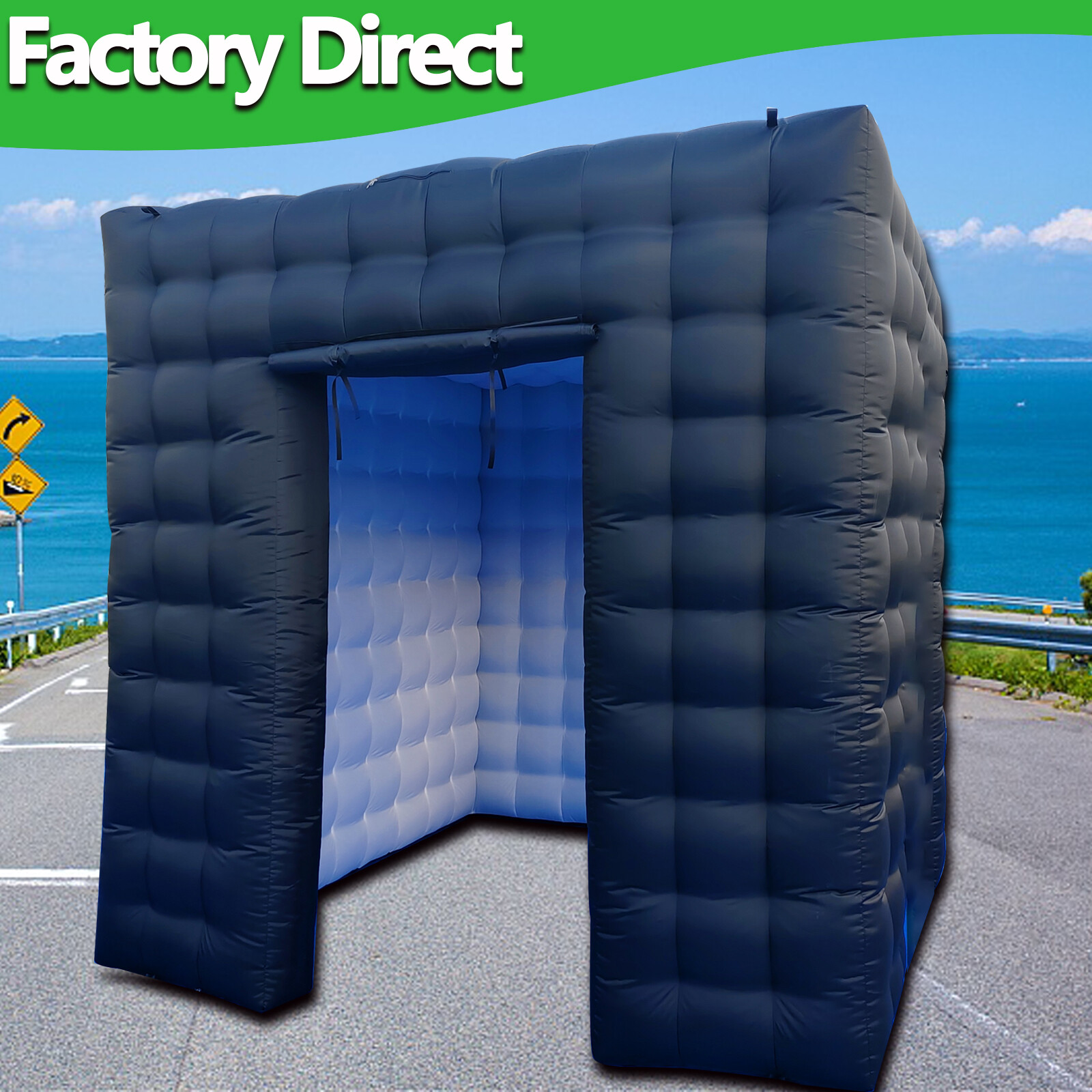 Inflatable Photo Booth Frame Black w/Air Blower for Wedding Party 8.2ftx8.2ft US