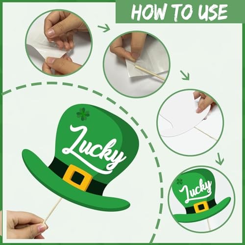 St Patricks Day Photo Booth Props, Pack of 24 Pcs St Patricks Day Photo Props,