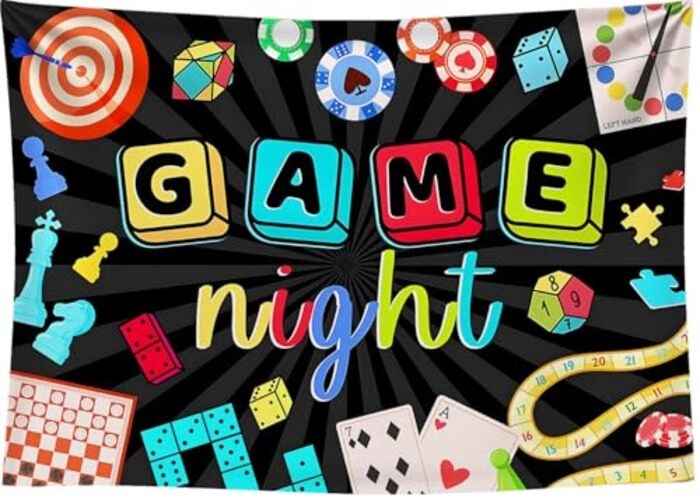 Game Night Backdrop Adults Chess Card Game On Photography Background 7×5 FT