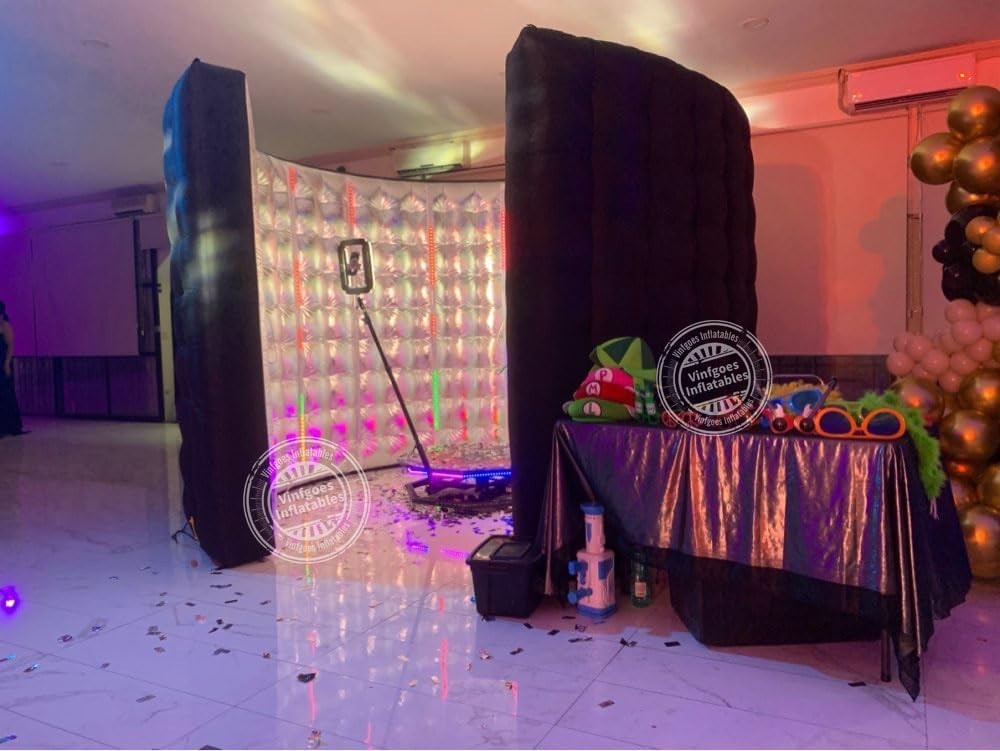 360 Photo Booth Inflatable Enclosure with 24pcs Led Light Tube Air Blower Photo