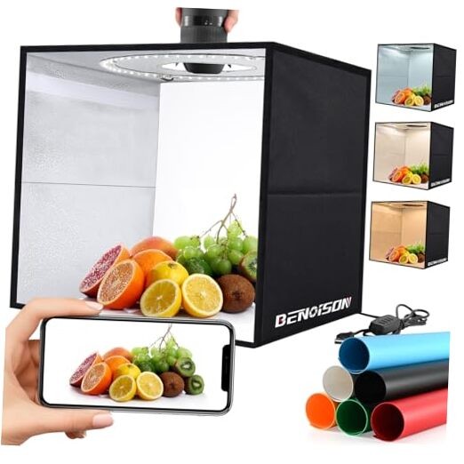Light Box Photography – Portable Shooting Tent with 120 LEDs & 6 16″x16″