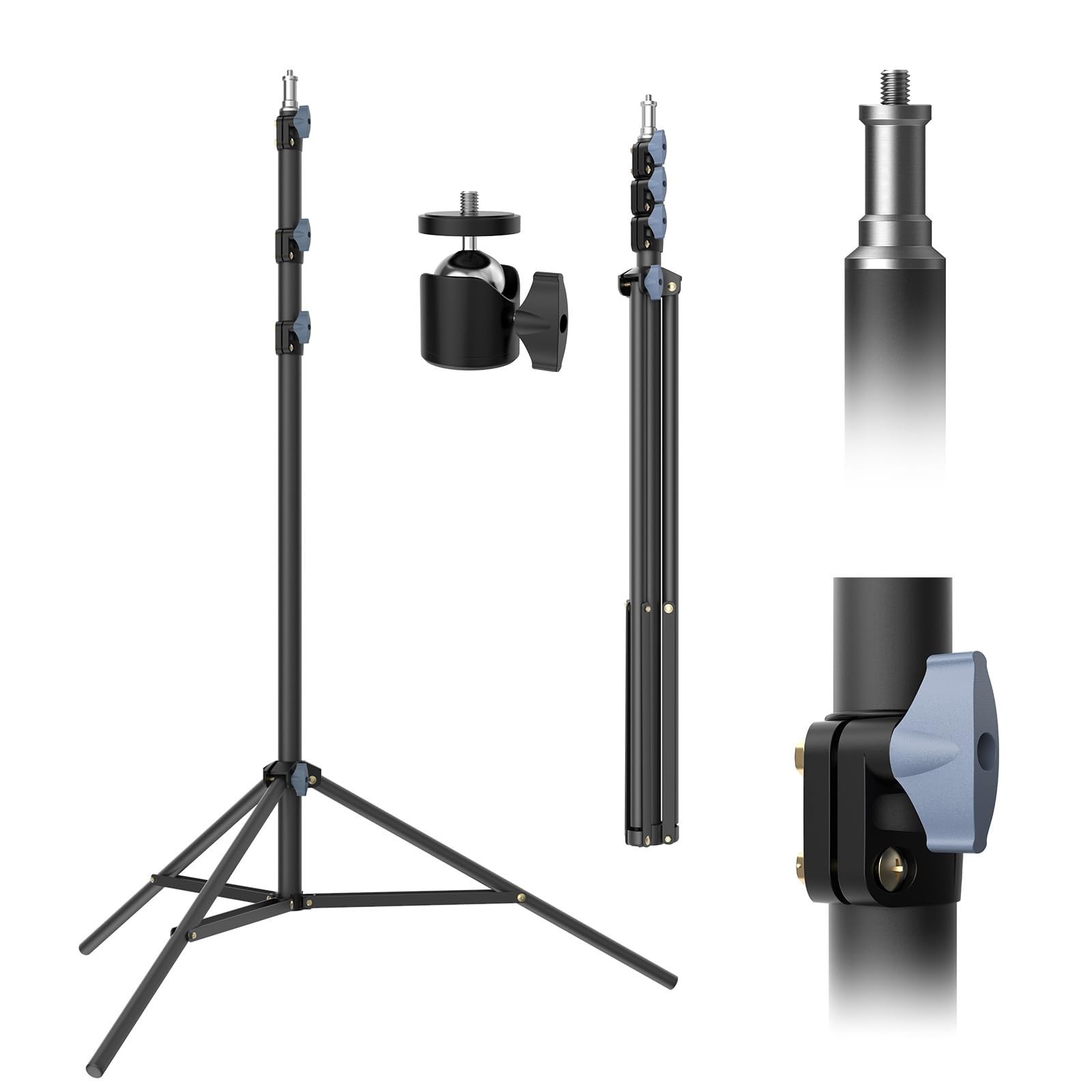 Photography Light Stands 118″/10ft/300 cm: LEORFI Heavy Duty Light Tripod Sta…