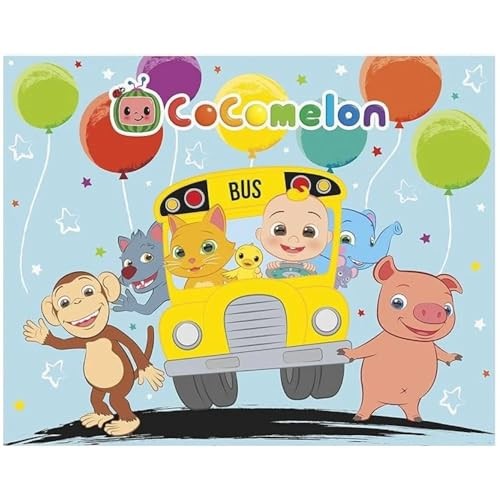 Cocomelon Multicolor Photo Booth Backdrop – 60″ x 48″ (1 Pc.) | Perfect for