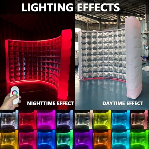Inflatable Photo Booth Wall (Silver, Silver wall(lights on the top and bottom)