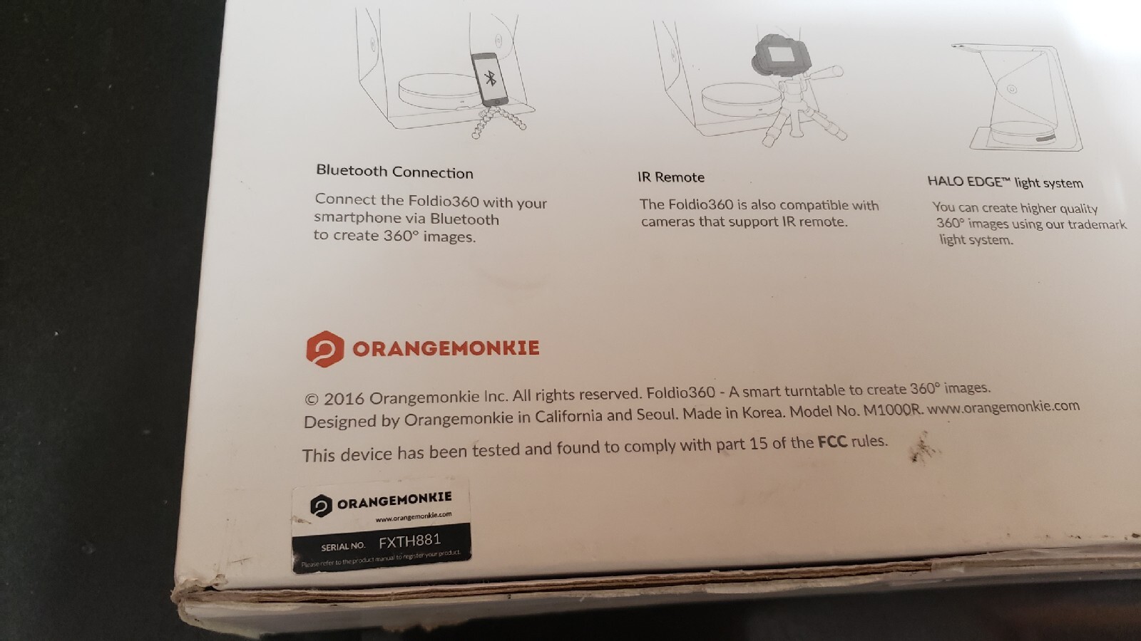 Foldio360 Smart Photography Turntable by ORANGEMONKIE only. No power supply.