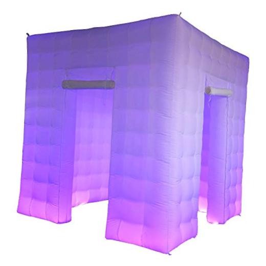Portable Inflatable Photo Booth Enclosure (White, Two Doors, Two doors
