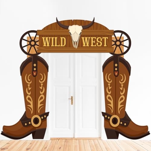 Wild Western Porch Banner West West Cowboy Party Door Decoration Cowboy Brown