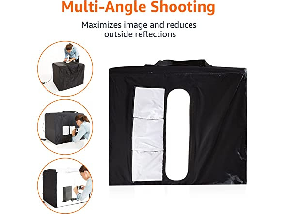 Amazon Basics Portable Foldable Photo Studio Box with LED Light – 25 x 30 x 25in