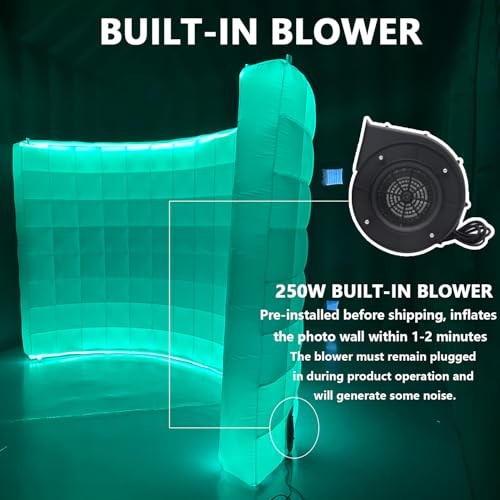 Inflatable Photo Booth Wall (White, White wall(lights on the top and bottom)