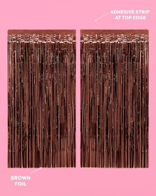 Brown Party Curtain – Set of 2 | Espresso Martini Fringe, Bachelorette