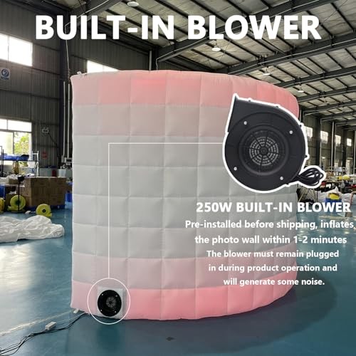 Inflatable Photo Booth Wall (Silver, Silver wall(lights on the top and bottom)