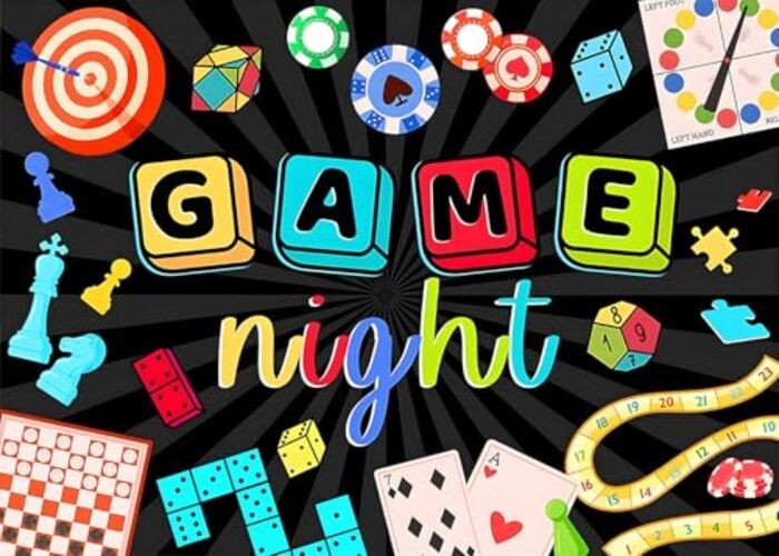Game Night Backdrop Adults Chess Card Game On Photography Background 7×5 FT