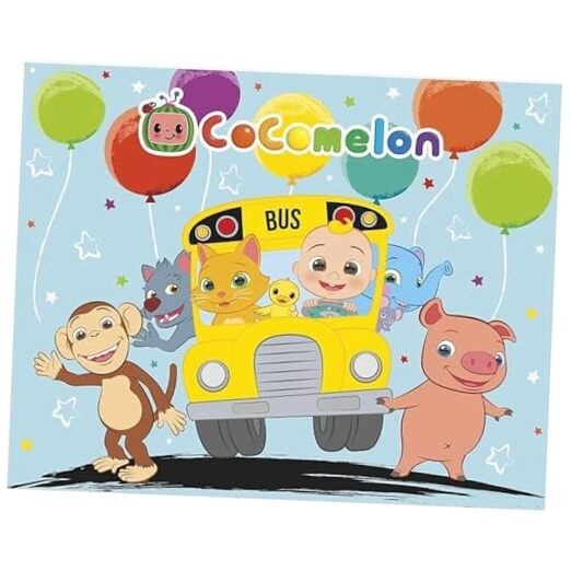 Cocomelon Multicolor Photo Booth Backdrop – 60″ x 48″ (1 Pc.) | Perfect for