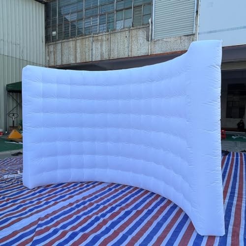 Inflatable Photo Booth Wall with Led Lights |10′ L x 5′ W x 7.6′ H| White