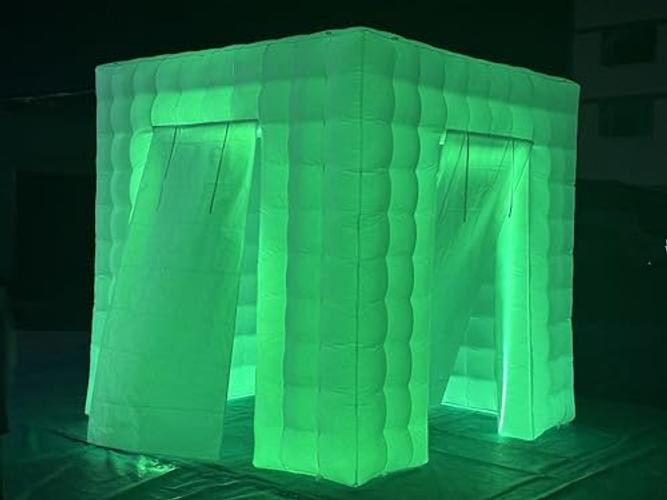 Portable Inflatable Photo Booth Enclosure (White, Two Whiet-8.2FTx8.2FTx8.2FT