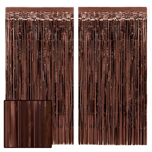 Brown Party Curtain – Set of 2 | Espresso Martini Fringe, Bachelorette