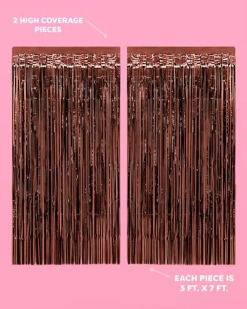 Brown Party Curtain – Set of 2 | Espresso Martini Fringe, Bachelorette