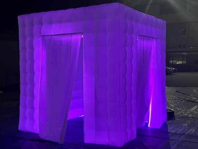 Portable Inflatable Photo Booth Enclosure (White, Two Whiet-8.2FTx8.2FTx8.2FT