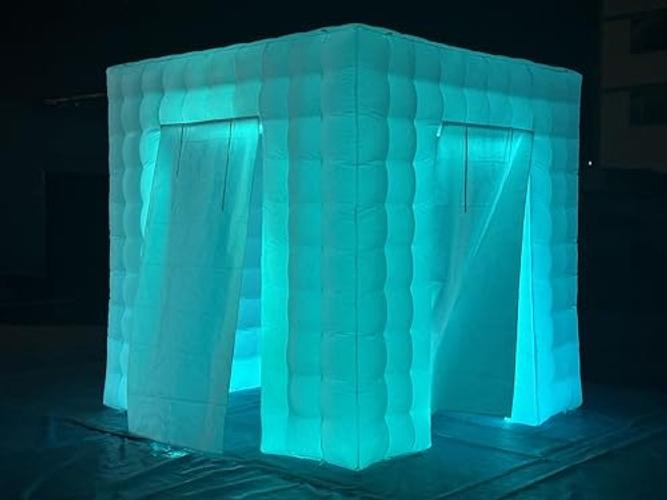 Portable Inflatable Photo Booth Enclosure (White, Two Whiet-8.2FTx8.2FTx8.2FT