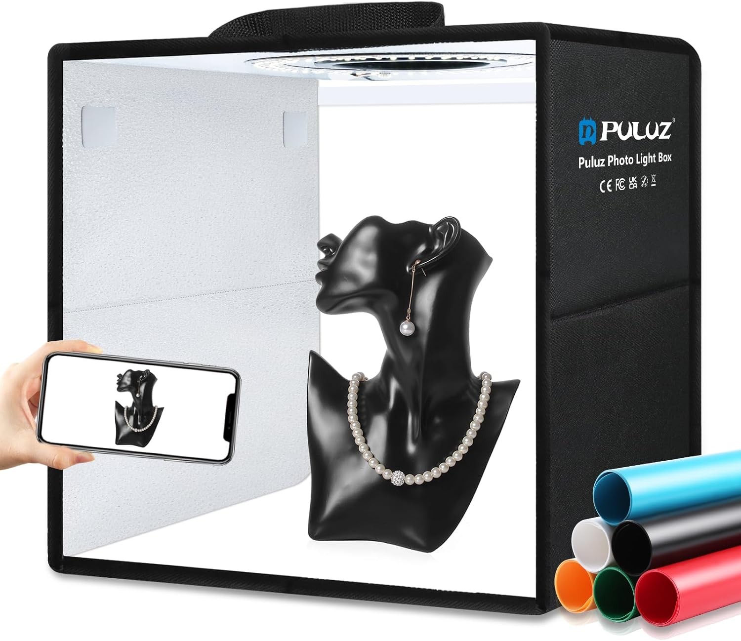 PULUZ Light Box Photography, 12″x12″ Professional Dimmable 12*12 Inch, Black
