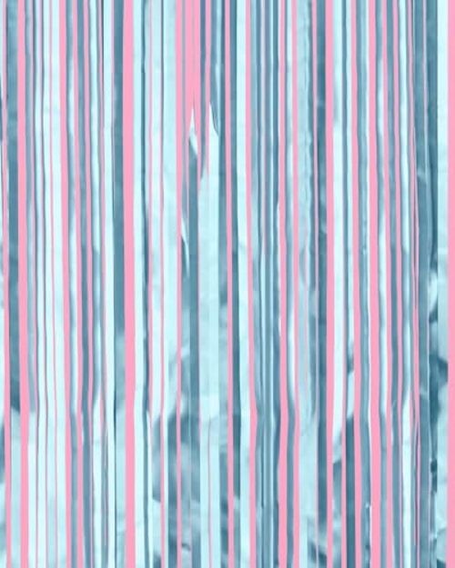 Party Decorations Matte Blue Fringe Foil Curtain – Set of 2 | Bachelorette