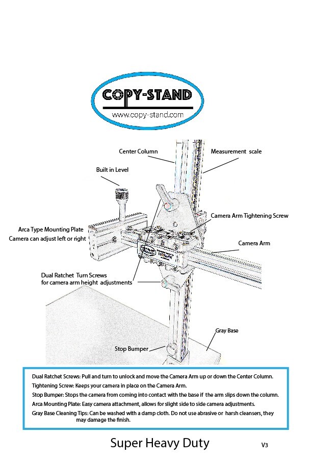 SUPER Heavy Duty 36″ Tall Easy Slide Macro Copy Stand ~DSLR Camera Stand