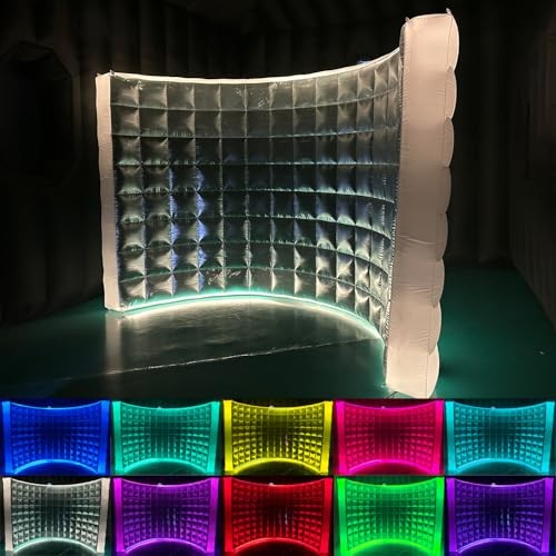 Inflatable Photo Booth Wall (Silver, Silver wall(lights on the top and bottom)