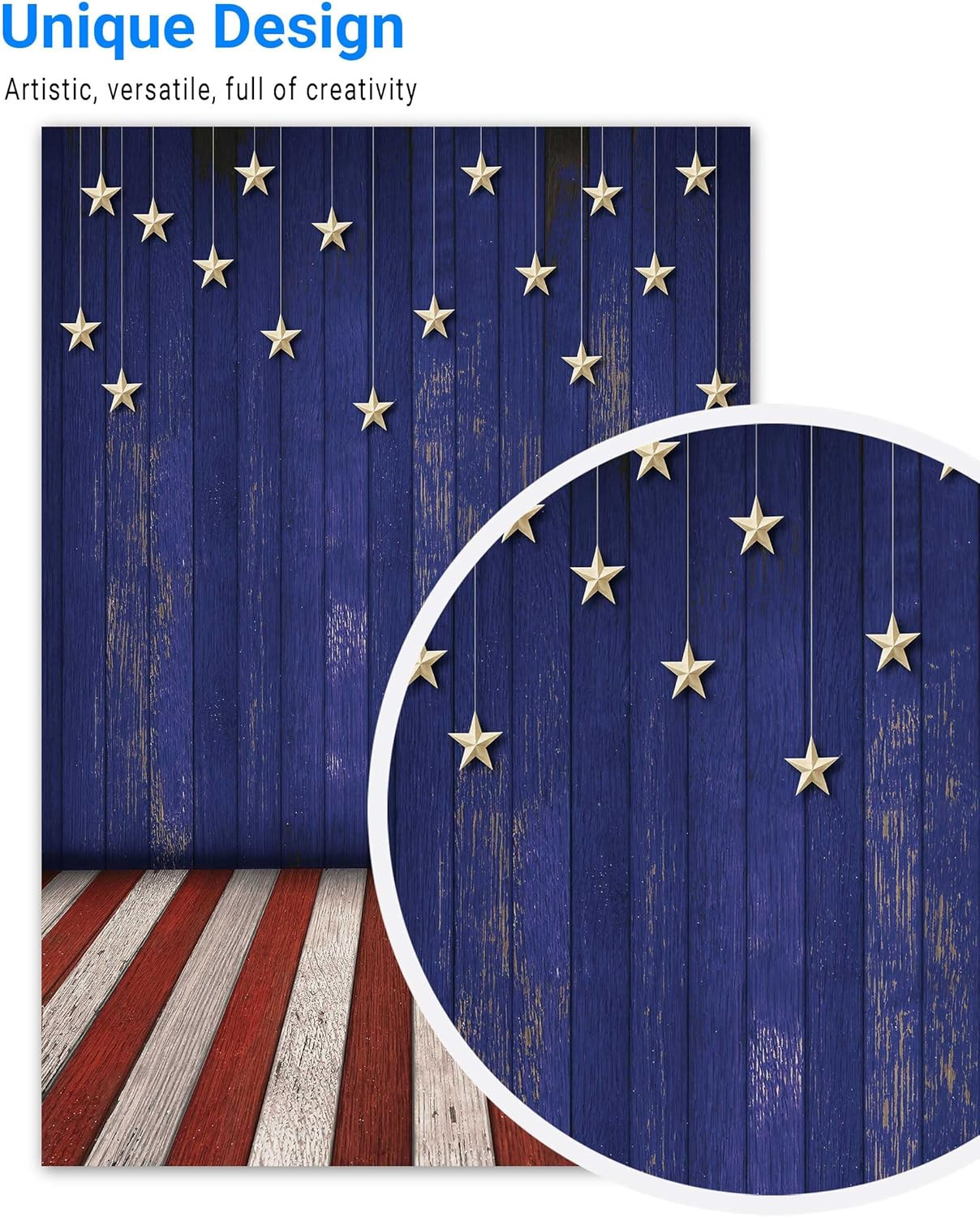 Independence Day Rustic Wooden Floor Backdrop American Flag Plank Memorial Patri