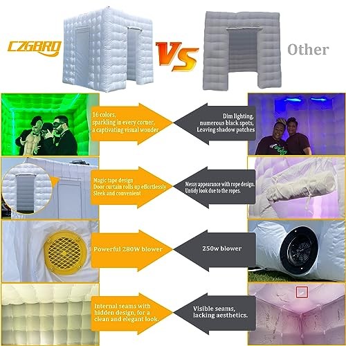 Inflatable Photo Booth Enclosure, 8.2 x 8.2ft Portable 16 8.2×8.2FT White Cube