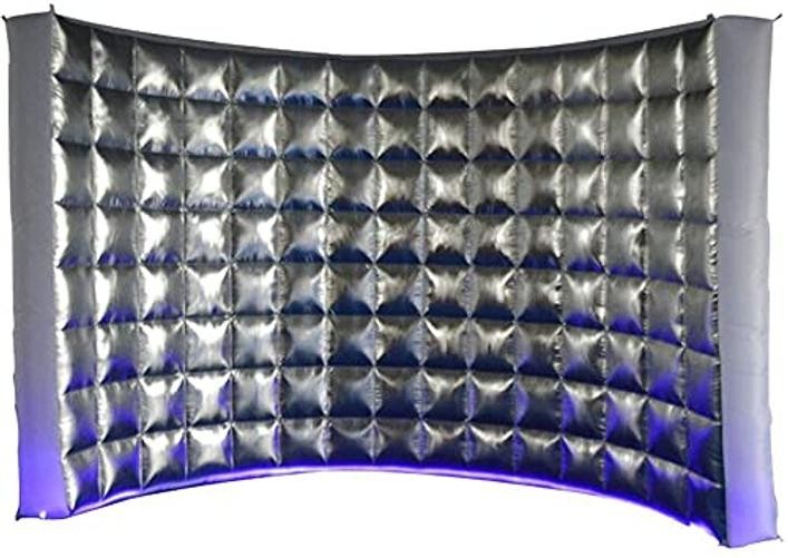 Inflatable Photo Booth Wall Selfie Booth Backdrop, 9.84FTx4.92FTx7.54FT Silver