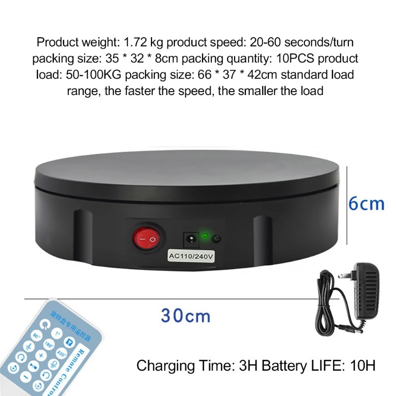 360 Degree Rotary Table for Photography 100kg Automatic Remote Control Angle