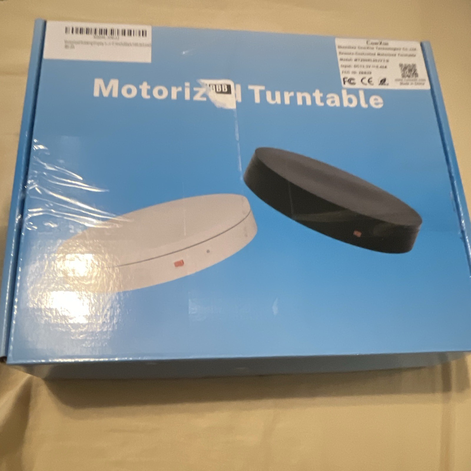 ComXim Motorized Turntable Remote Control Turntable, White/Black Model