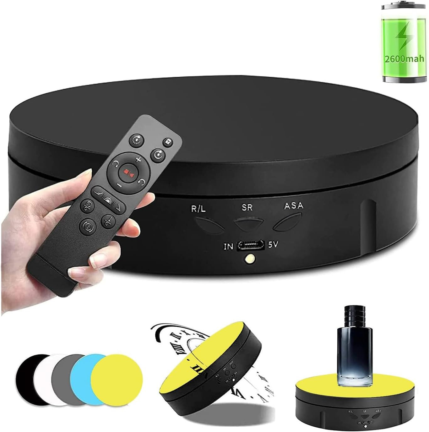 360-Degree Rotating Display Stand, 360 Degree Photography Turntable with Remote