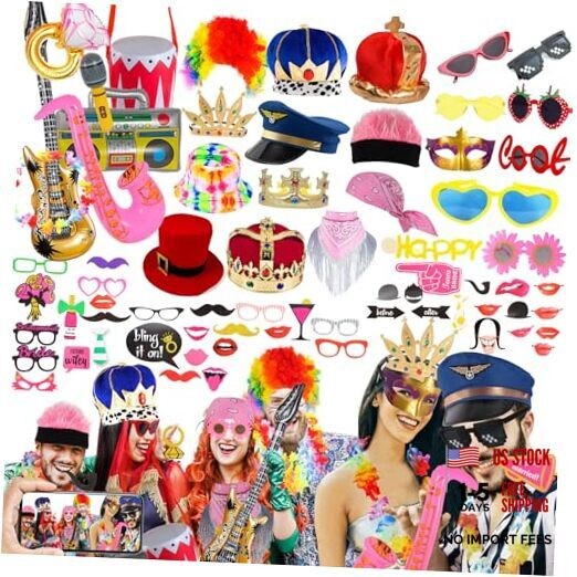 Bulk Opulent Photo Booth Props Set for Adult, Novelty Funny Hats and Glasses,