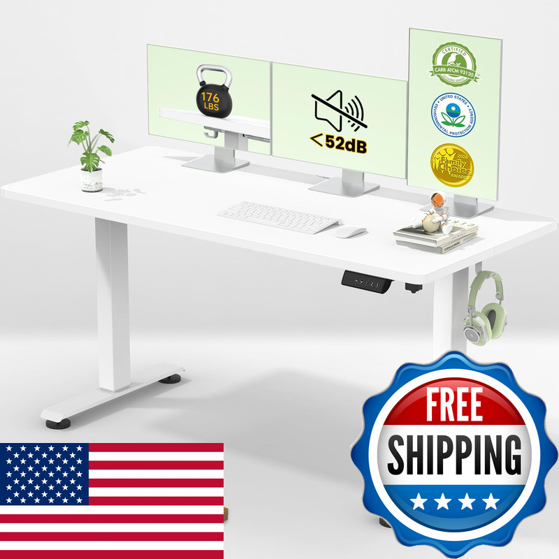 Veken 55 Inch Large Electric Standing Desksit To Stand Up Heights Adjustable
