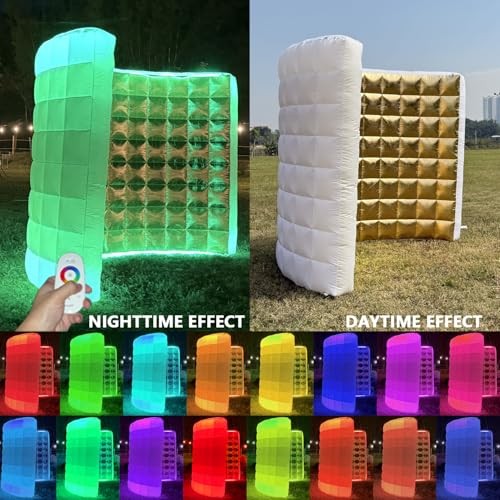 Inflatable Photo Booth Wall (Gold, Gold wall(lights on the top and bottom)