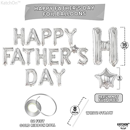 , Happy Fathers Day Balloon – 16-Inch | Happy fathers day banner for Silver