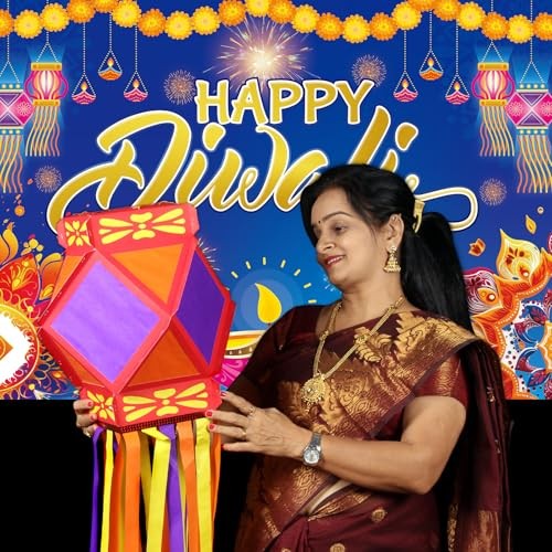 Happy Diwali Backdrop Festival of Lights Banner Photo Booth Props for