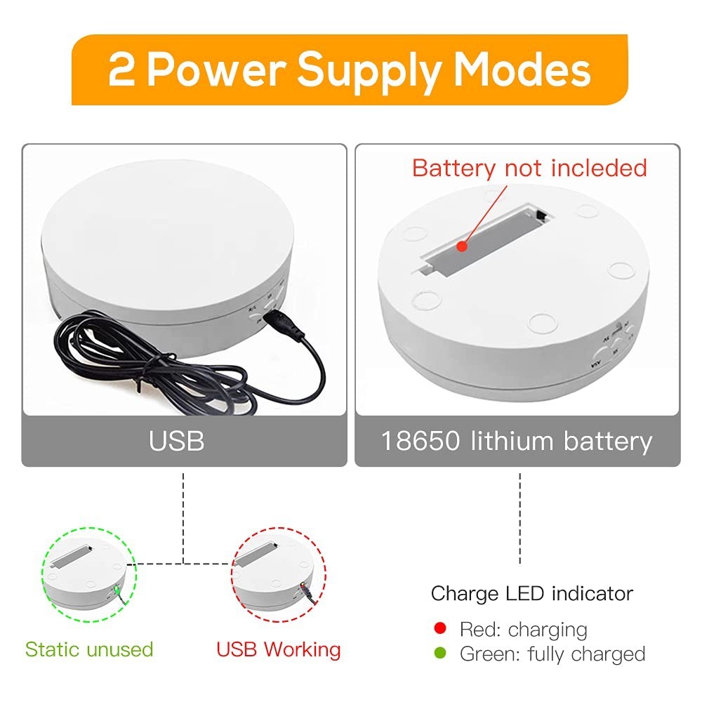 Motorized Rotating Photography Turntable Stand – 90/180/360° with 6 PVC Backgrou